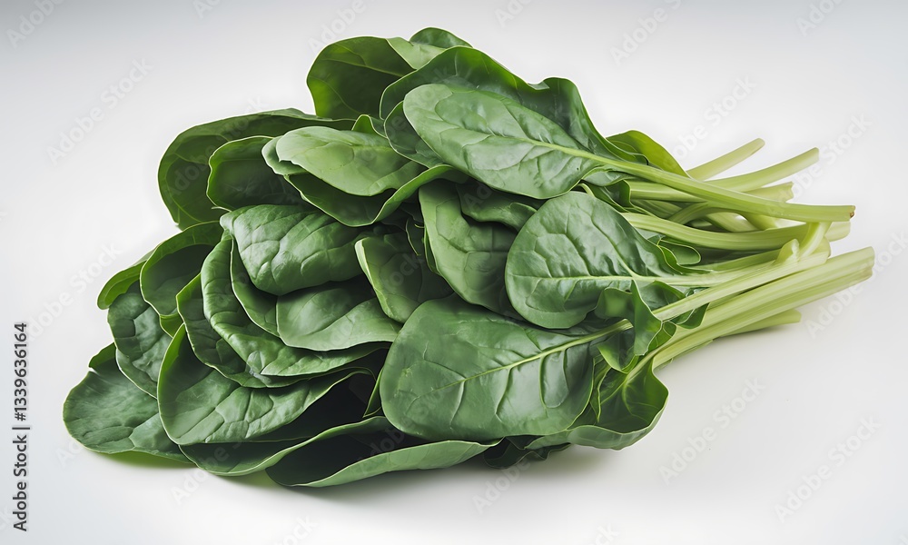 Fresh spinach leaves isolated on white background Fresh spinach leaves isolated on white background