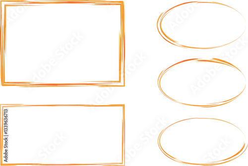 orange colorful stroke art sketchy abstract frames