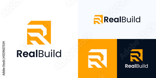 Letter R logo design for business, Initial R usable for real estate architectural, Architect house repair, Architecture construction, Architect house, Home building Logo Design, Interior furniture.