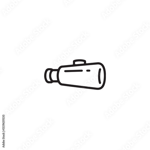 Motorbike exhaust system minimal line art icon, vector
