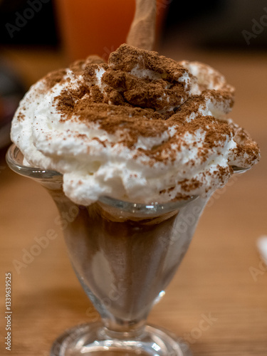 chocolate shake with whip cream