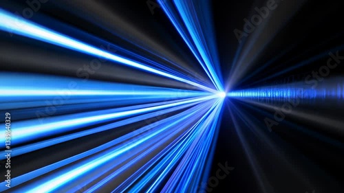 Blue light with a white line in the middle. The light is moving and the line is moving with it