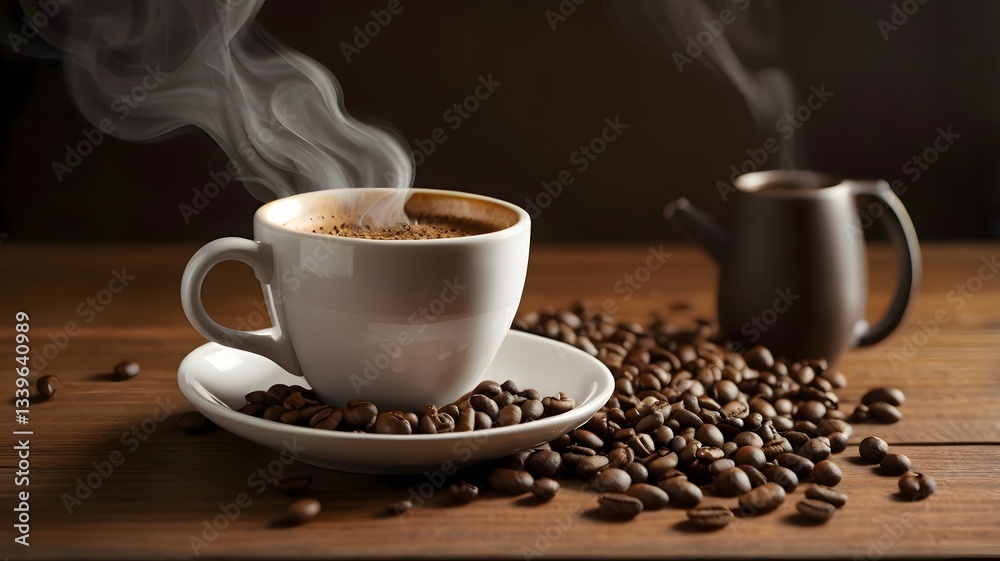 Fototapeta premium Cup of coffee/ Morning Milk coffee