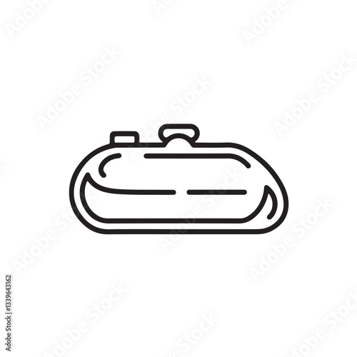 Decorative motorbike tank minimal line art icon, vector
