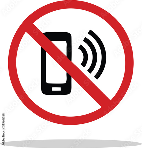 no mobile sign vector