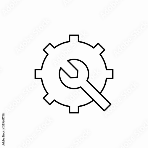 wrench gear icon sign vector
