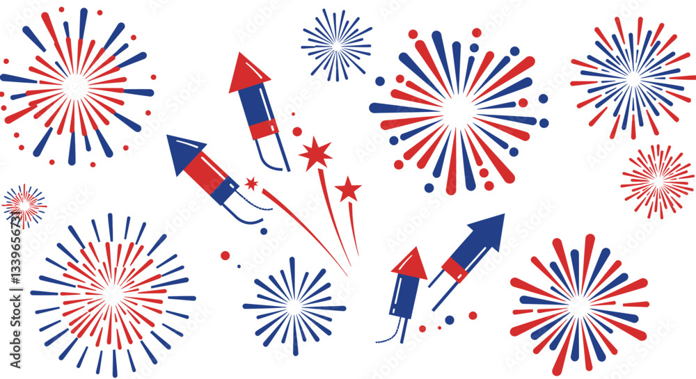 Obraz premium Flat Color Vector Collection of Global Celebrations, Social Causes, and Iconic Holidays