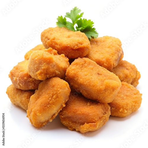 chicken nuggets on white background