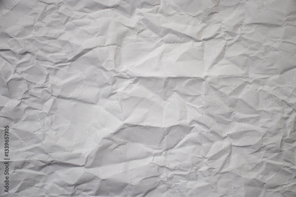 White recycled craft paper texture as background. Grey paper texture, Old vintage page or grunge vignette of old newspaper. Pattern rough art creased grunge letter. Hardboard with copy space for text.