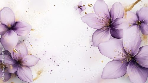 Delicate Purple Watercolor Flowers