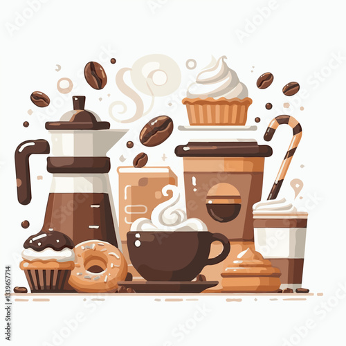 coffee, drink, beverage, cafe, cup, background, caffeine, espresso, aroma, mug, morning, food, hot, brown, closeup, breakfast, black, dark, fresh, white, mocha, cappuccino, isolated, break, design, la