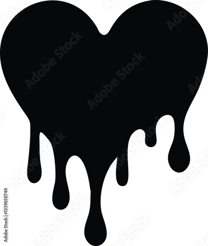 vector illustration of a splash black heart