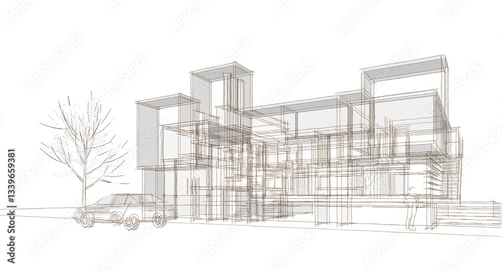 abstract architecture house 3d illustration abstract architecture house 3d illustration