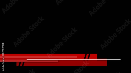 Corporate Lower Third Red with Alpha Channel