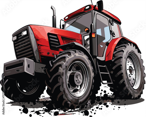 vector tractor isolated on white background