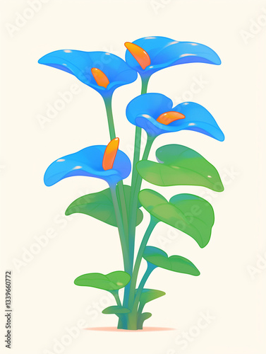 Vibrant Blue Calla Lilies in Full Bloom