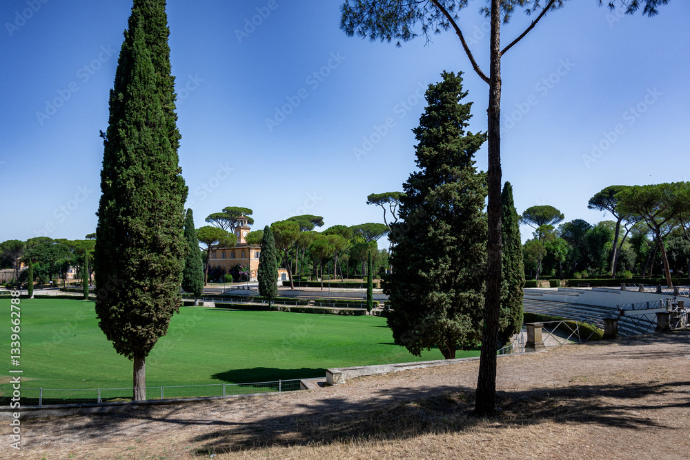 Fototapeta premium View of Piazza di Siena in Rome