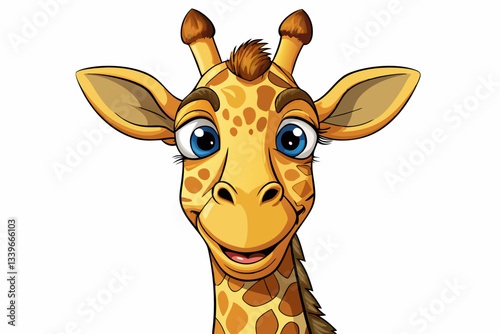giraffe portrait in isolated background cartoon