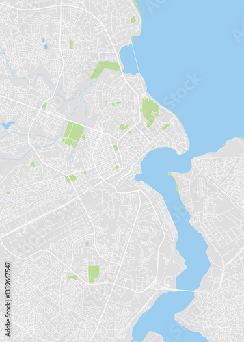 City map Dar es Salaam, color detailed plan, vector illustration