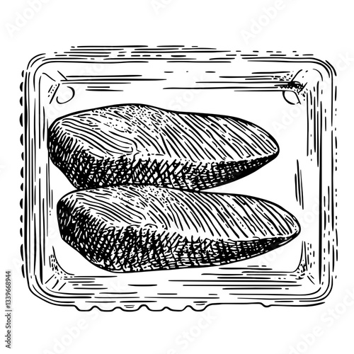 Engraved illustration of vintage meat cuts showcasing premium hand-drawn design