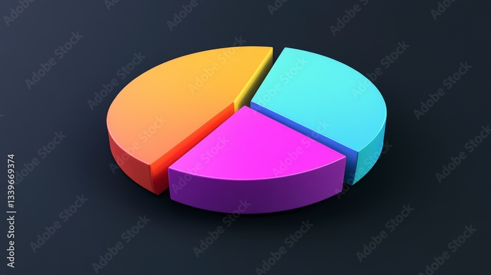 Obraz premium Vibrant Colorful Pie Chart for Business Data Visualization