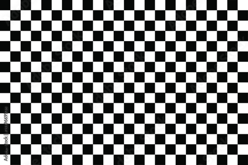 Classic Black and White Checkerboard Grid Design