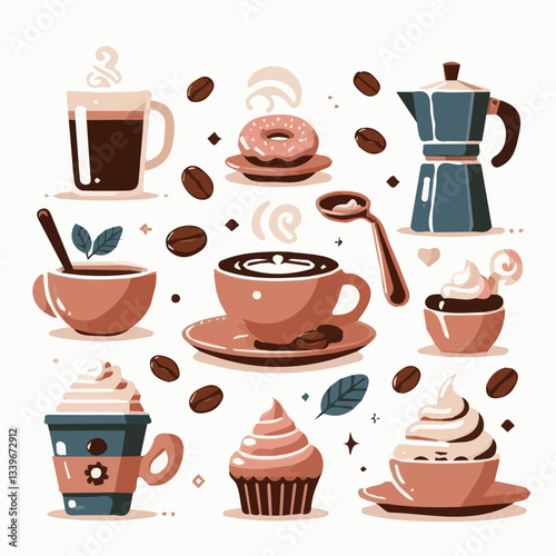 coffee, drink, beverage, cafe, cup, background, caffeine, espresso, aroma, mug, morning, food, hot, brown, closeup, breakfast, black, dark, fresh, white, mocha, cappuccino, isolated, break, design, la
