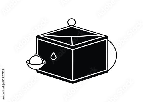 Silhouette of Tea Box isolated on a white background