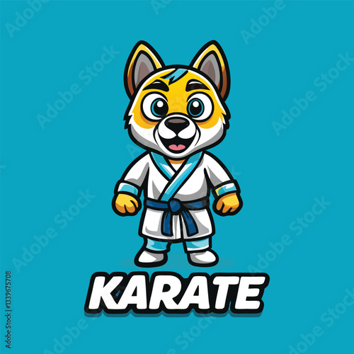 Karate Dog Logo Vector Illustration in EPS 10 Format for Mascots