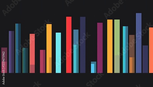 Simple colored bars representing stock market data in minimalist