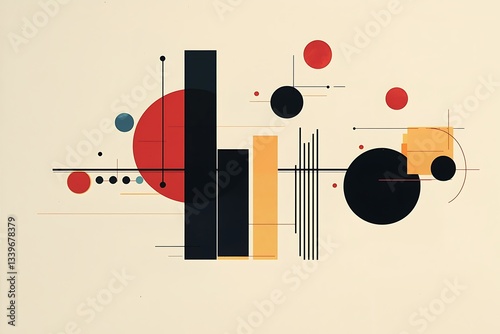 Simple trade growth graph represented in a minimalist colored artwork