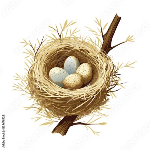 eggs in a nest vector