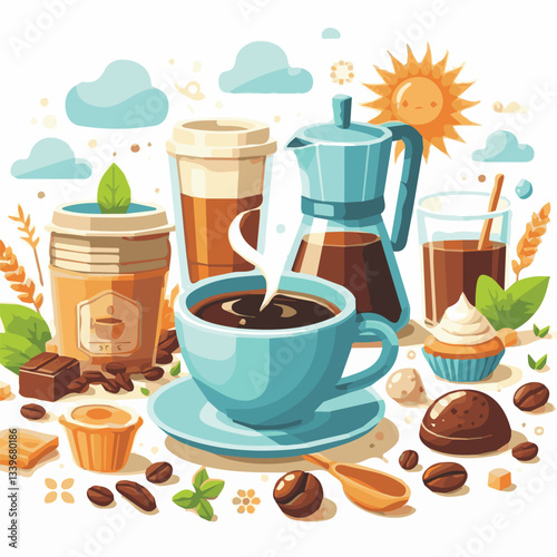 coffee, drink, beverage, cafe, cup, background, caffeine, espresso, aroma, mug, morning, food, hot, brown, closeup, breakfast, black, dark, fresh, white, mocha, cappuccino, isolated, break, design, la