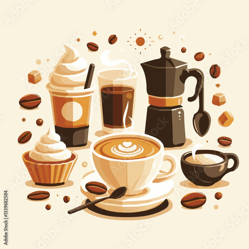 coffee, drink, beverage, cafe, cup, background, caffeine, espresso, aroma, mug, morning, food, hot, brown, closeup, breakfast, black, dark, fresh, white, mocha, cappuccino, isolated, break, design, la