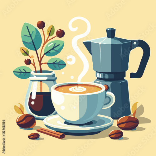 coffee, drink, beverage, cafe, cup, background, caffeine, espresso, aroma, mug, morning, food, hot, brown, closeup, breakfast, black, dark, fresh, white, mocha, cappuccino, isolated, break, design, la
