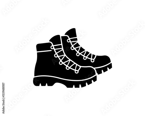 creative details Hiking Boots Icon vector illustration