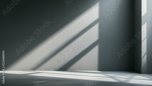 Wallpaper Mural A minimalist background featuring a charcoal gray scene with soft smoky silver light streaming in at an angle, casting long diagonal shadows. Torontodigital.ca