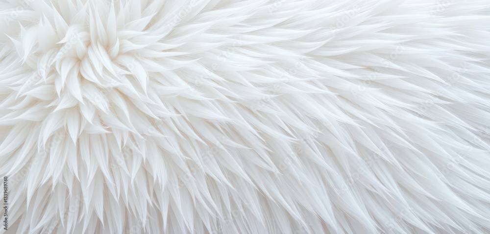 Fototapeta premium Soft, fluffy white synthetic fur texture background, material, fur texture