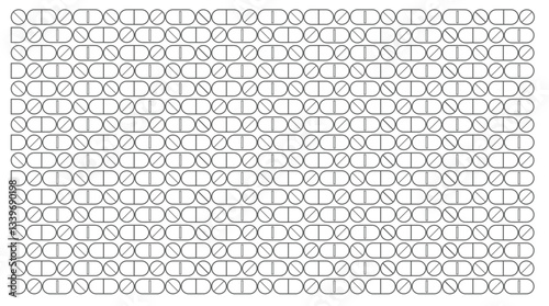 Pills pattern, outlined isolated background banner illustration