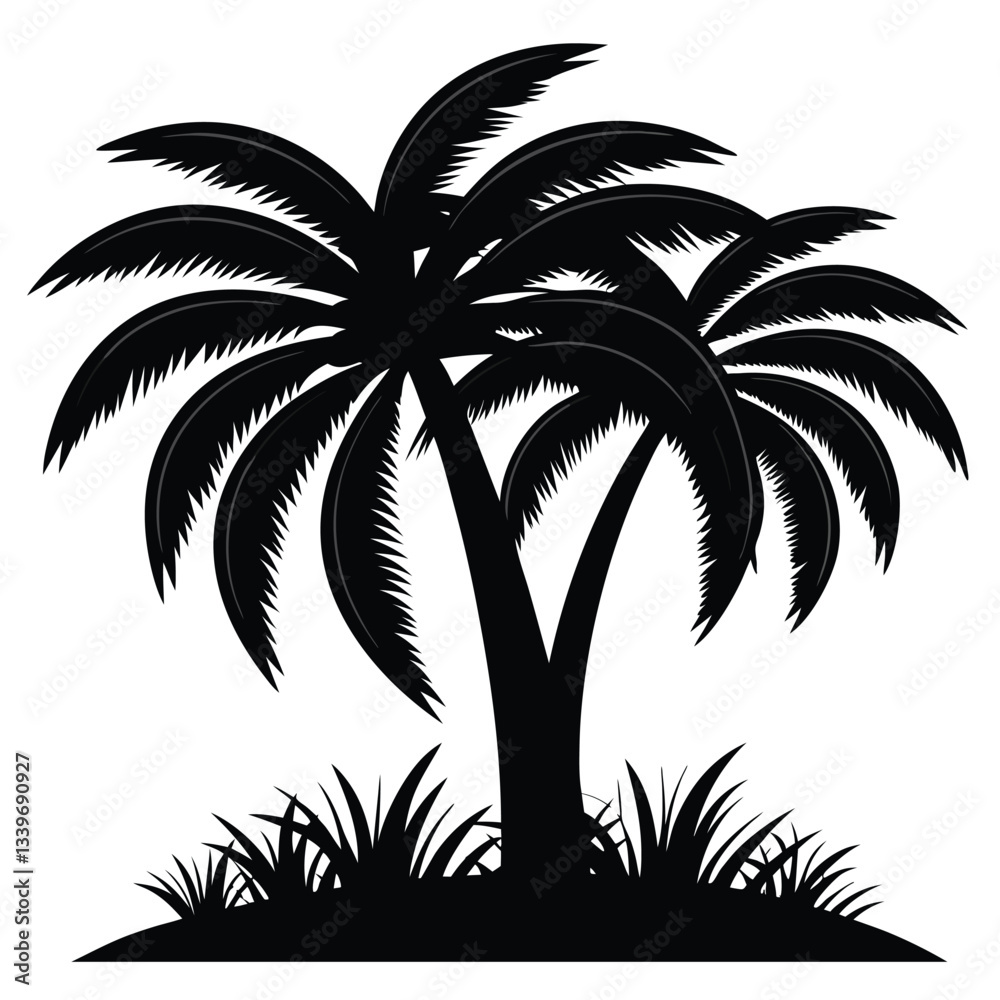 Fototapeta premium vector silhouette of palm trees