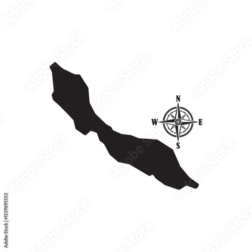 Curacao Island Vector Map illustration design