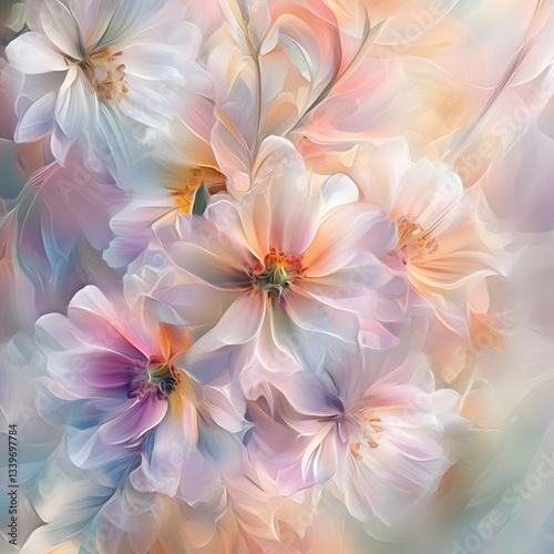 
Elegant nature painting, delicate petals