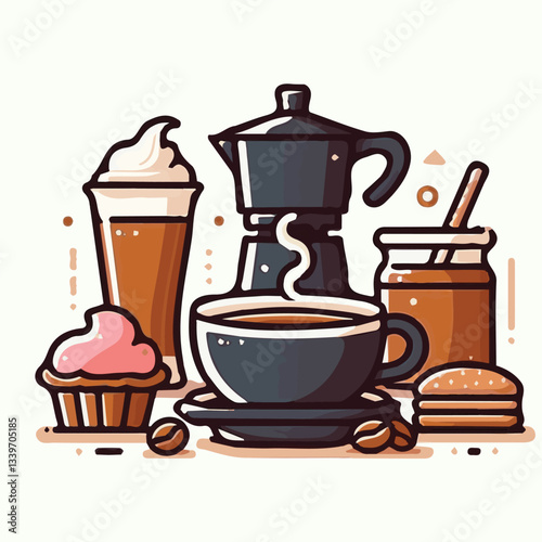 coffee, drink, beverage, cafe, cup, background, caffeine, espresso, aroma, mug, morning, food, hot, brown, closeup, breakfast, black, dark, fresh, white, mocha, cappuccino, isolated, break, design, la