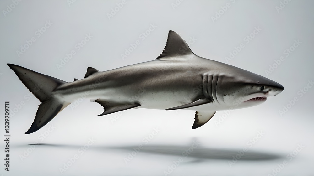 Naklejka premium Great white shark isolated