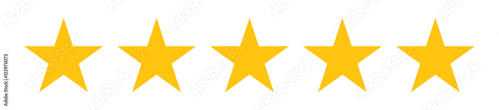 Five stars customer product rating review flat icon design for app and website with transparent background Five stars customer product rating review flat icon design for app and website with transparent background