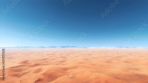 The vibrant red sands of Simpson Desert under a cloudless sky, with wind-sculpted dunes stretching into the distance