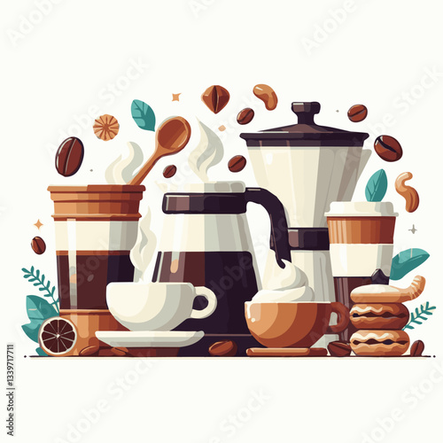 coffee, drink, beverage, cafe, cup, background, caffeine, espresso, aroma, mug, morning, food, hot, brown, closeup, breakfast, black, dark, fresh, white, mocha, cappuccino, isolated, break, design, la