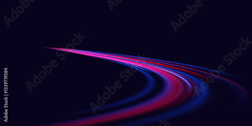 Fast data transfer acceleration. Color dynamic movement on blue background. Vector illustration. EPS 10.