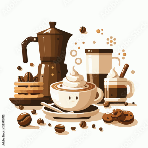 coffee, drink, beverage, cafe, cup, background, caffeine, espresso, aroma, mug, morning, food, hot, brown, closeup, breakfast, black, dark, fresh, white, mocha, cappuccino, isolated, break, design, la