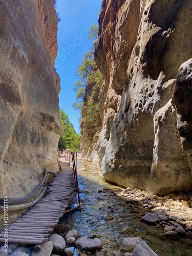 Samaria Gorge Bridge, Crete, Greece